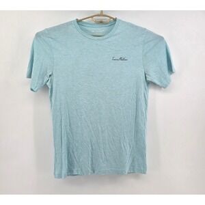 Travis Mathew Mens Blue Short Sleeve Graphic T Shirt Size Medium Bad Shots Golf